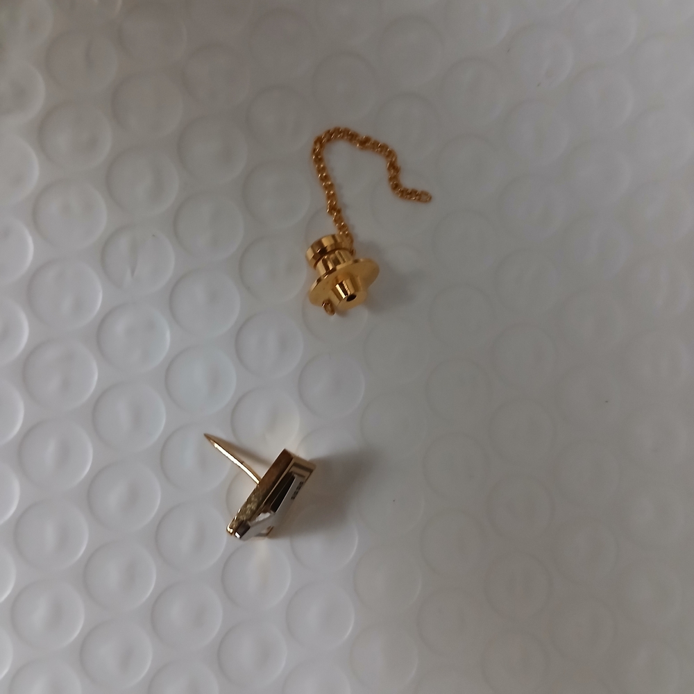 Authentic Givenchy Gold Tie Pin with Chain